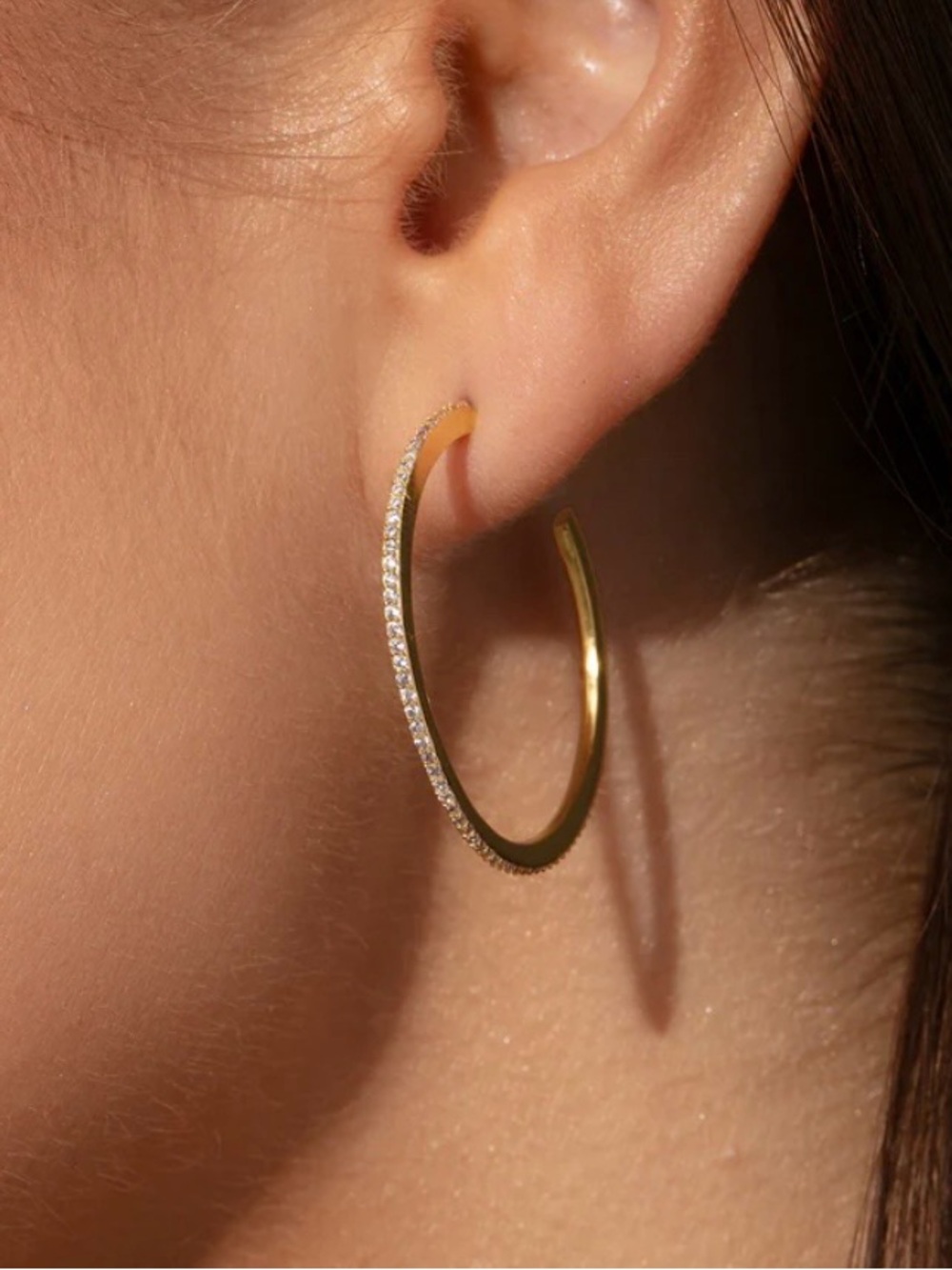 NEW Uncommon James Gold Pavé Hoop Earrings